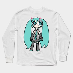 Hatsune Miku Simple Chibi Sticker And Others Long Sleeve T-Shirt